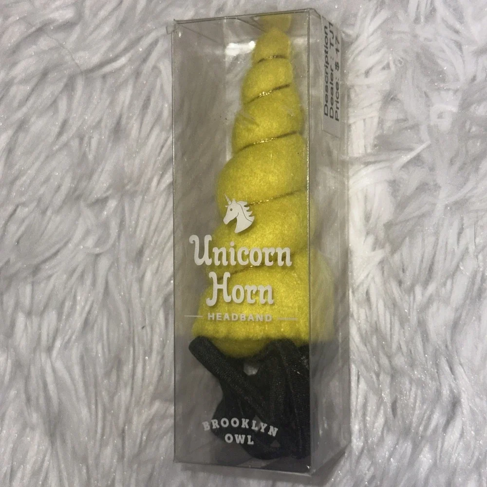 Brooklyn Owl Unicorn‎ Headband Horn Yellow Costume New
